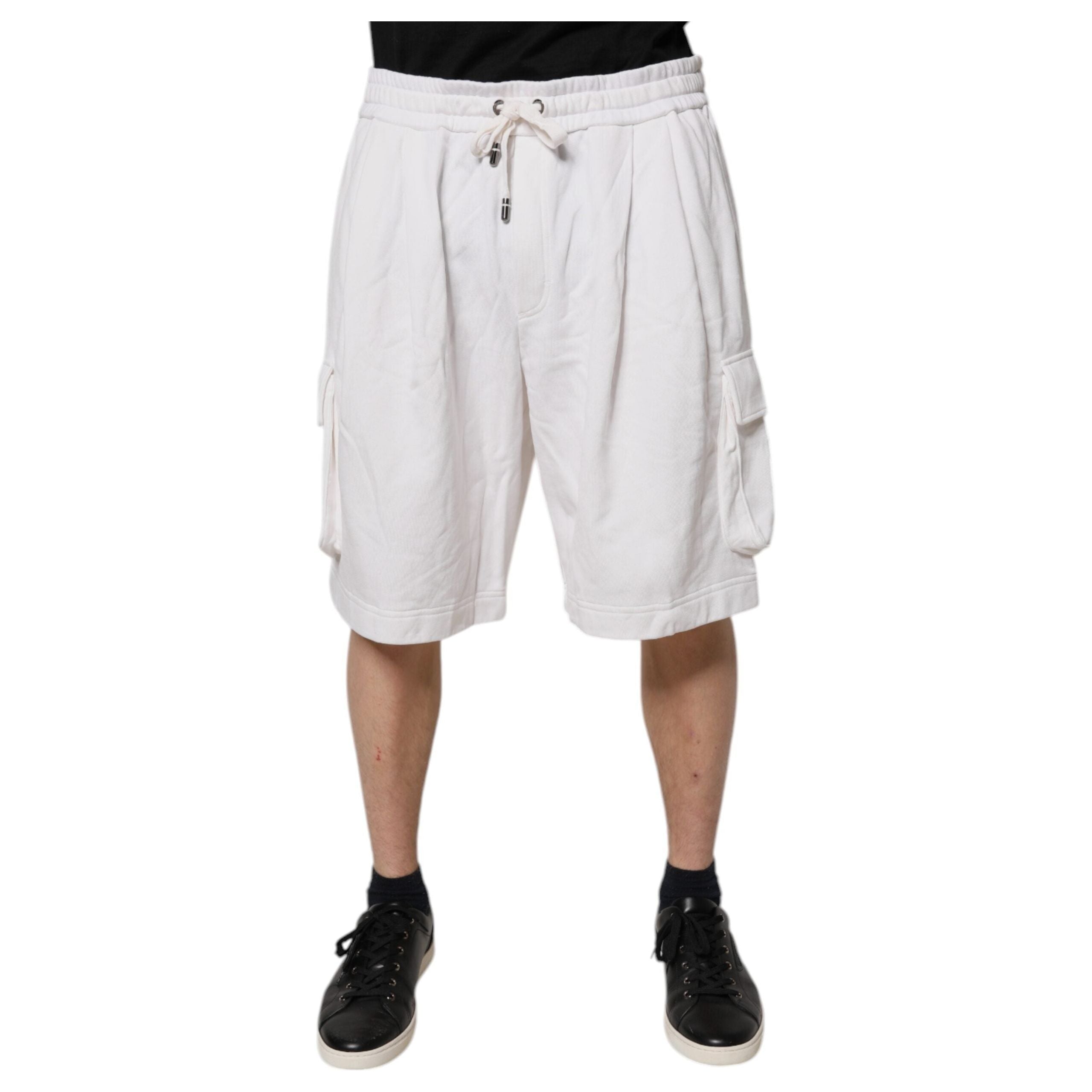 Dolce & Gabbana White Cotton Cargo Bermuda Shorts
