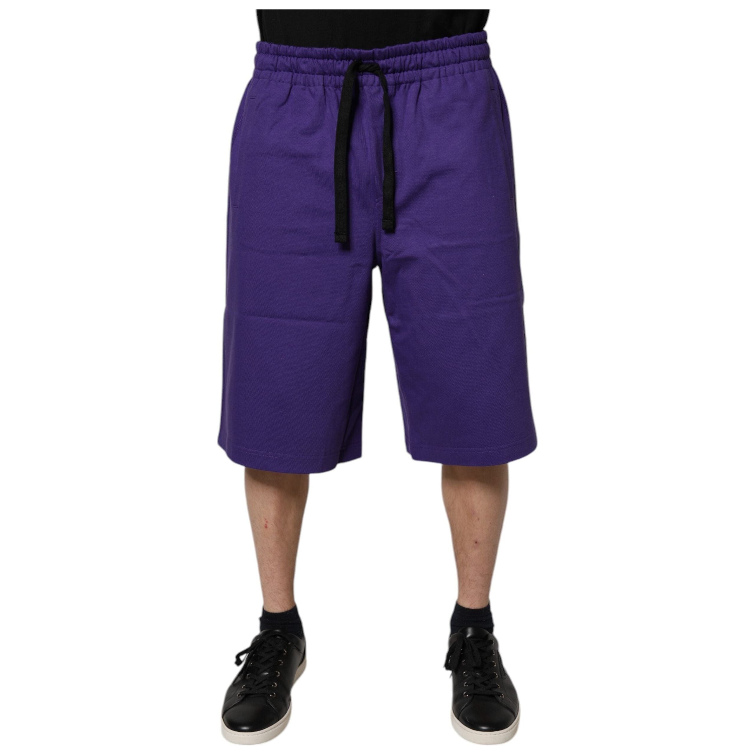 Dolce & Gabbana Purple Cotton Bermuda Sweatshorts Shorts
