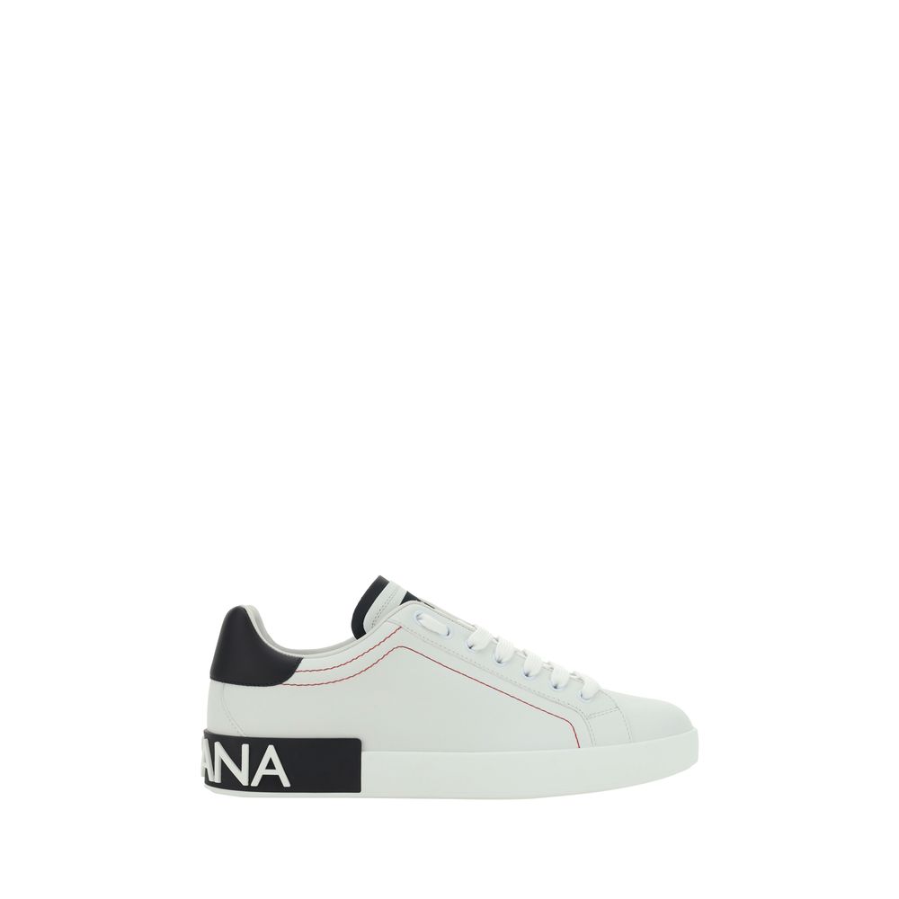Dolce & Gabbana White Calfskin Sneakers: Elevate Your Footwear Collection