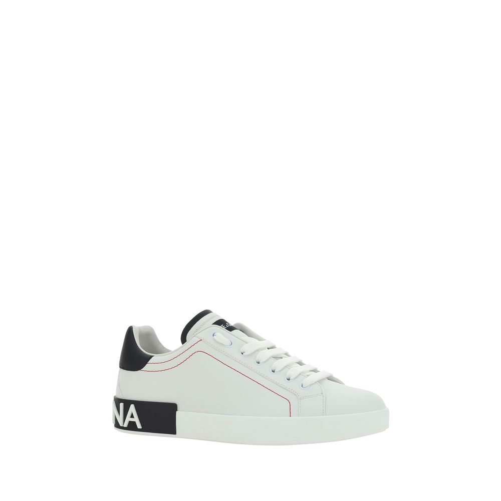 Dolce & Gabbana White Calfskin Sneakers: Elevate Your Footwear Collection
