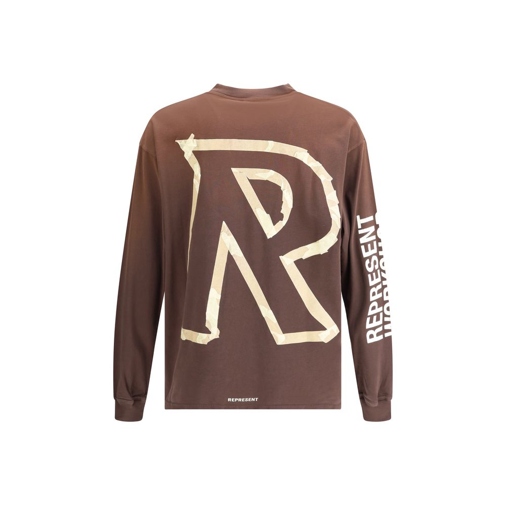 Represent Black Cotton Jersey Long Sleeve Top