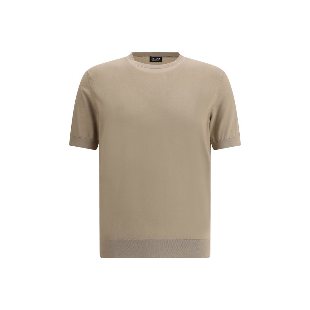 ZEGNA Black Premium Cotton T-Shirt in Monochrome Style
