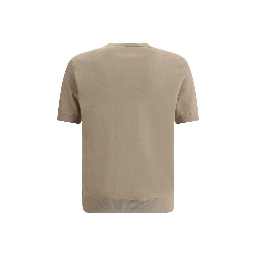 ZEGNA Black Premium Cotton T-Shirt in Monochrome Style