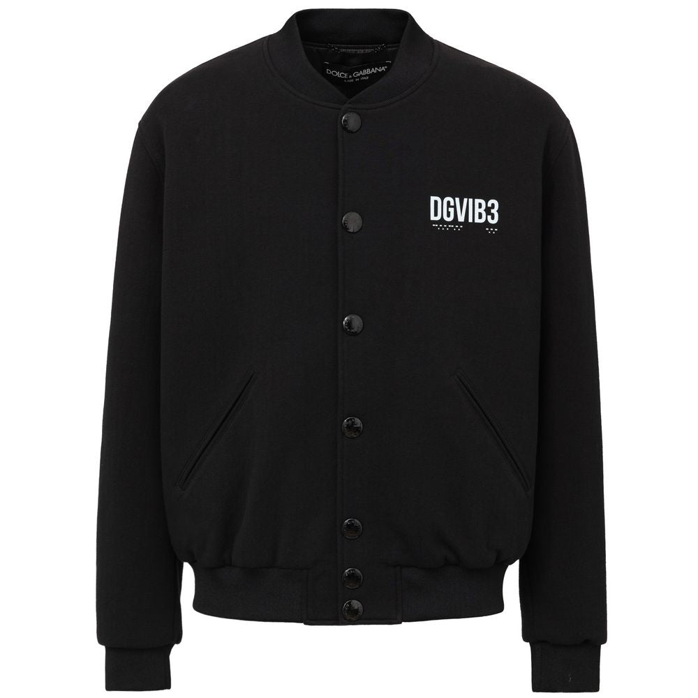Dolce & Gabbana Black Viscose Jacket for Elevated Style