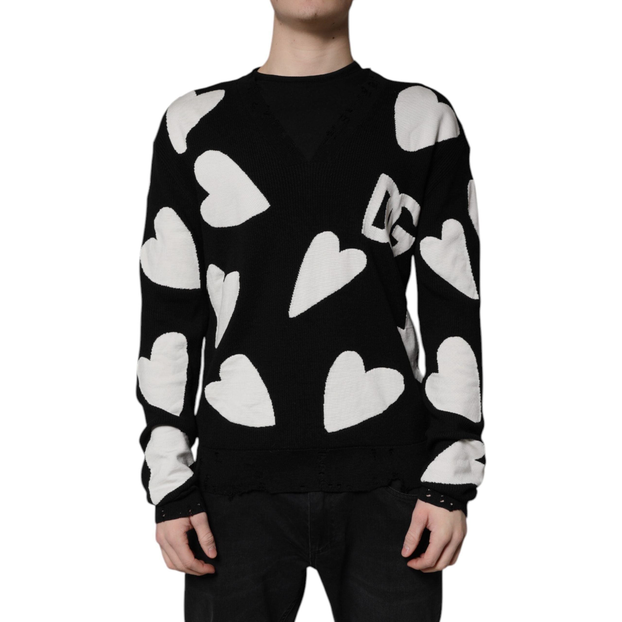 Dolce & Gabbana Black Silk Crew Neck Pullover Sweater