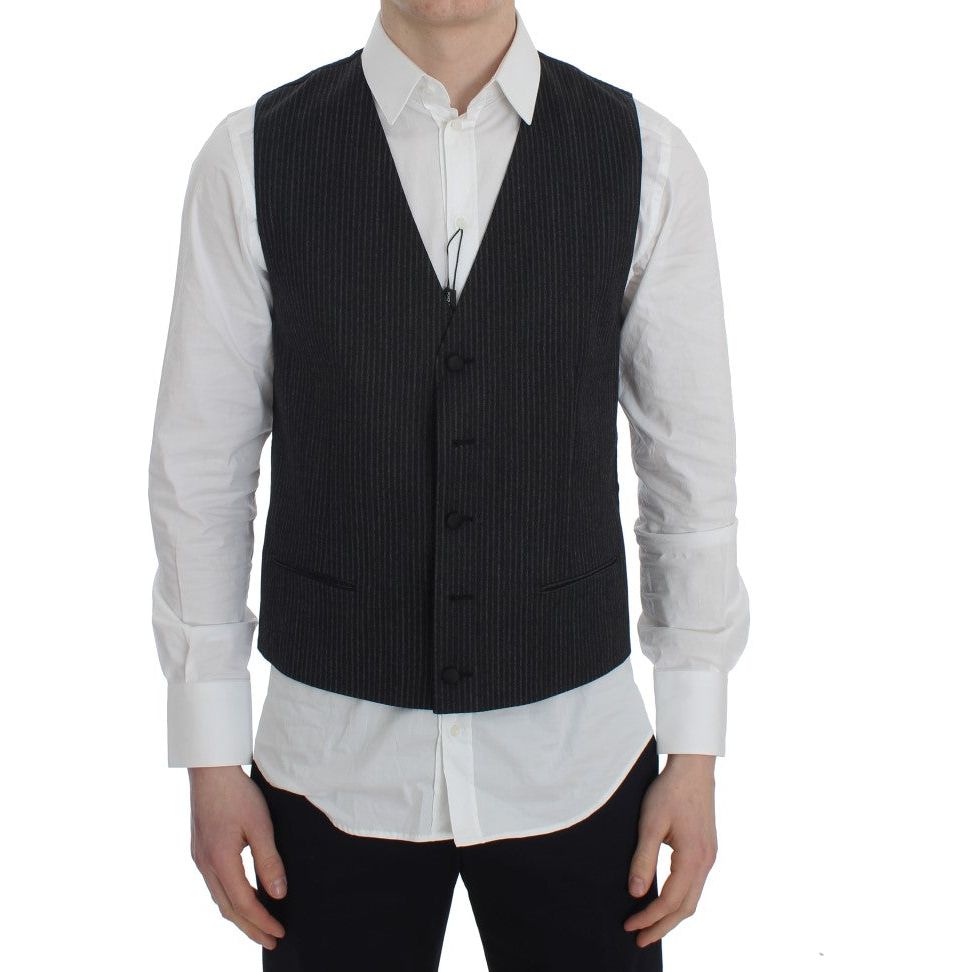 Dolce & Gabbana Gray Wool Vest for Luxury Style