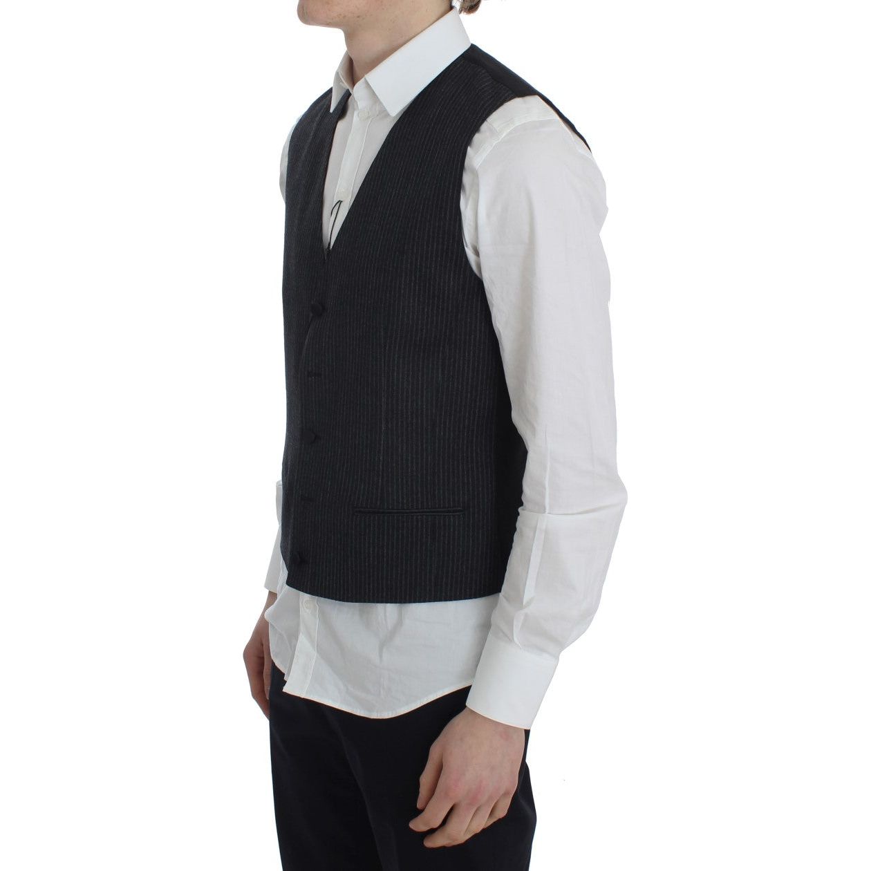 Dolce & Gabbana Gray Wool Vest for Luxury Style