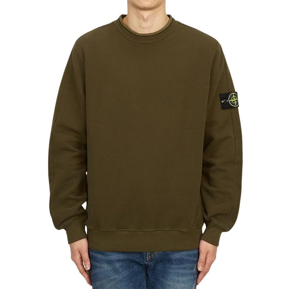 Stone Island Green Cotton Sweater for Elevated Style