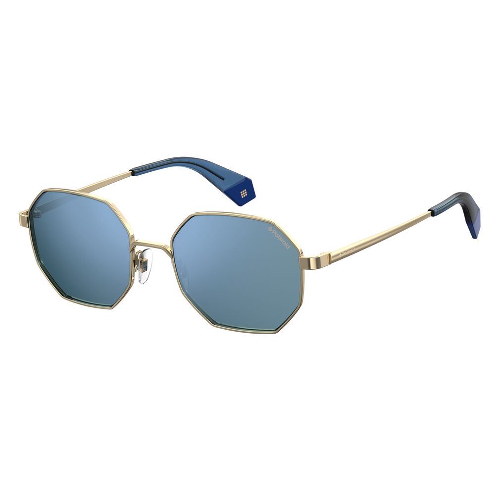 Polaroid Gold And Blue Metal Sunglasses - Luxury Eyewear Statement