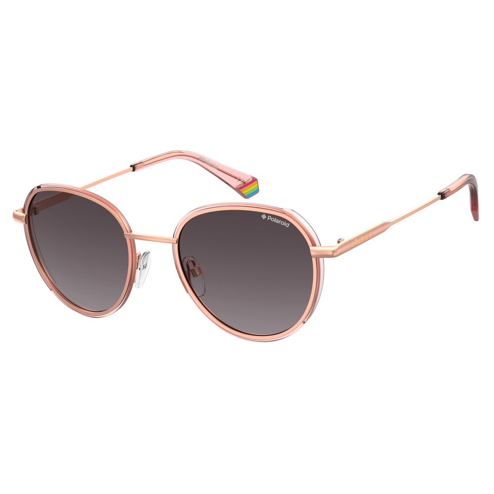 Polaroid Rose Gold Metal Sunglasses with Polarized Lenses