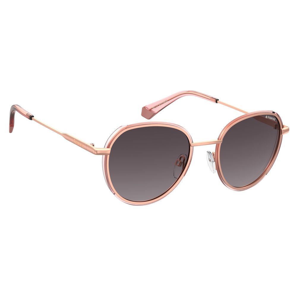 Polaroid Rose Gold Metal Sunglasses with Polarized Lenses