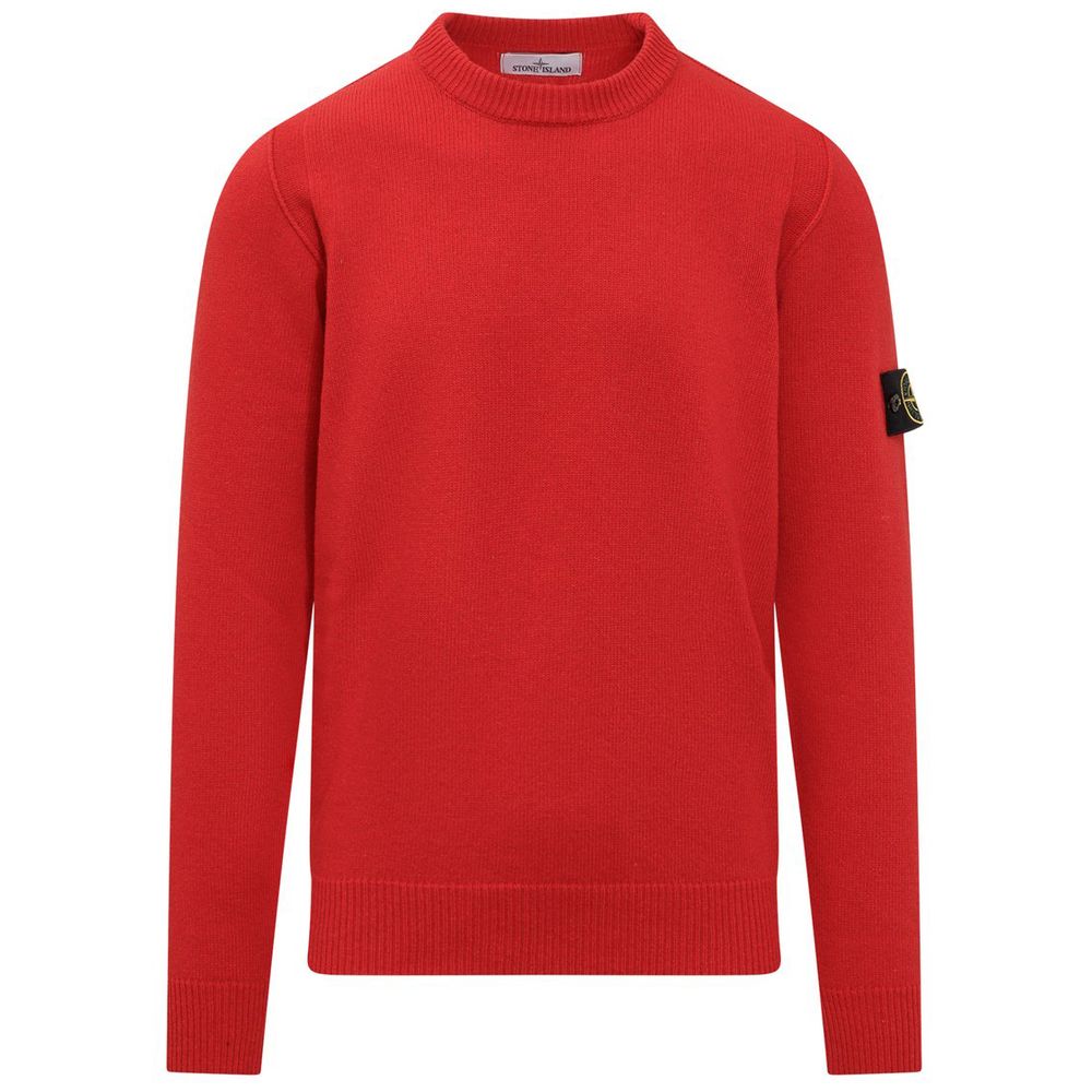 Stone Island Red Wool Sweater - Elegant Luxury Essential