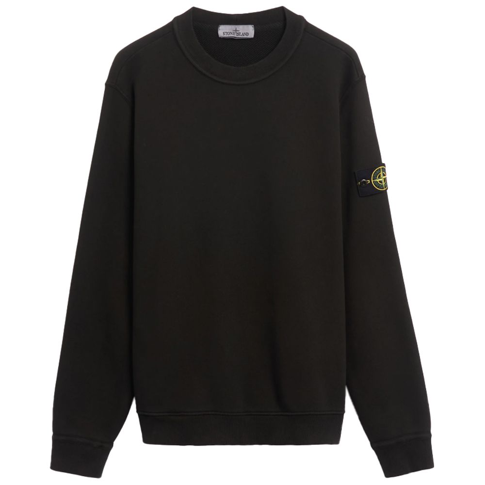 Stone Island Black Cotton Sweater for Elevated Style