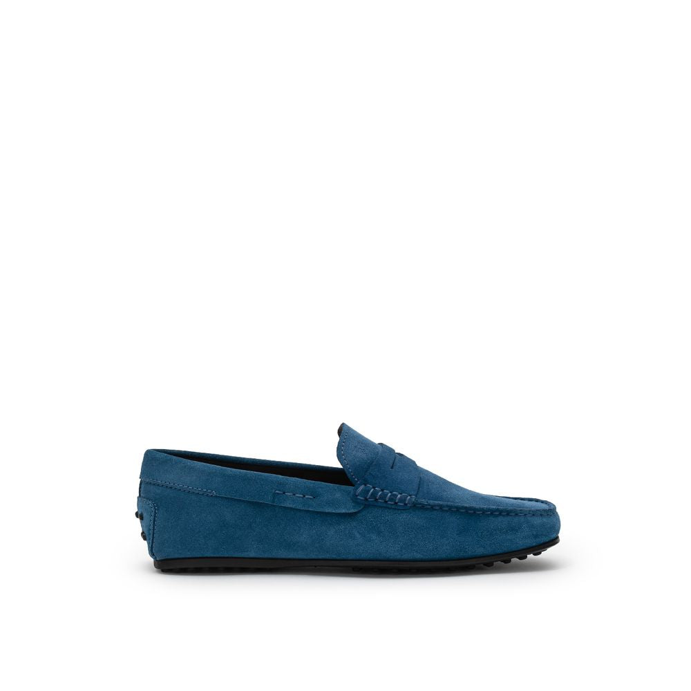 Tod's Blue Suede Leather Loafer – Italian Elegance Redefined