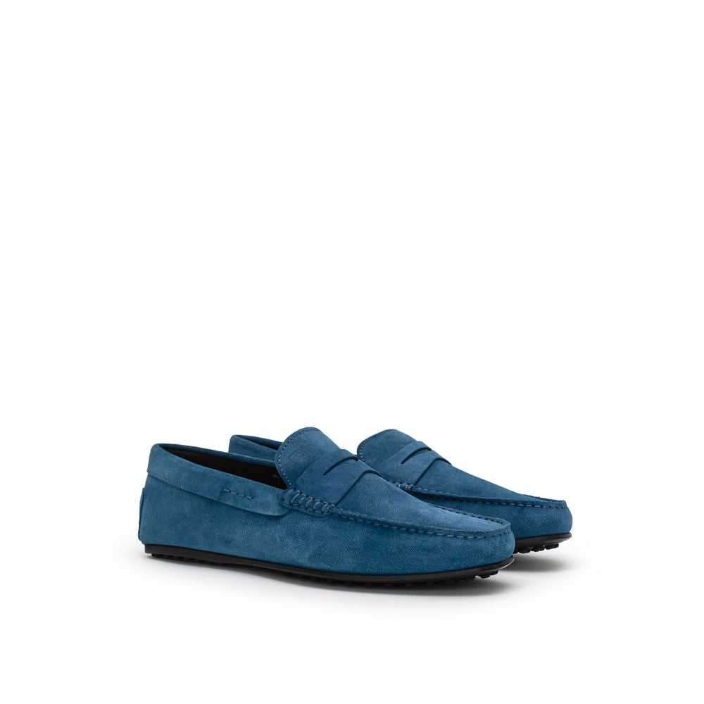 Tod's Blue Suede Leather Loafer – Italian Elegance Redefined