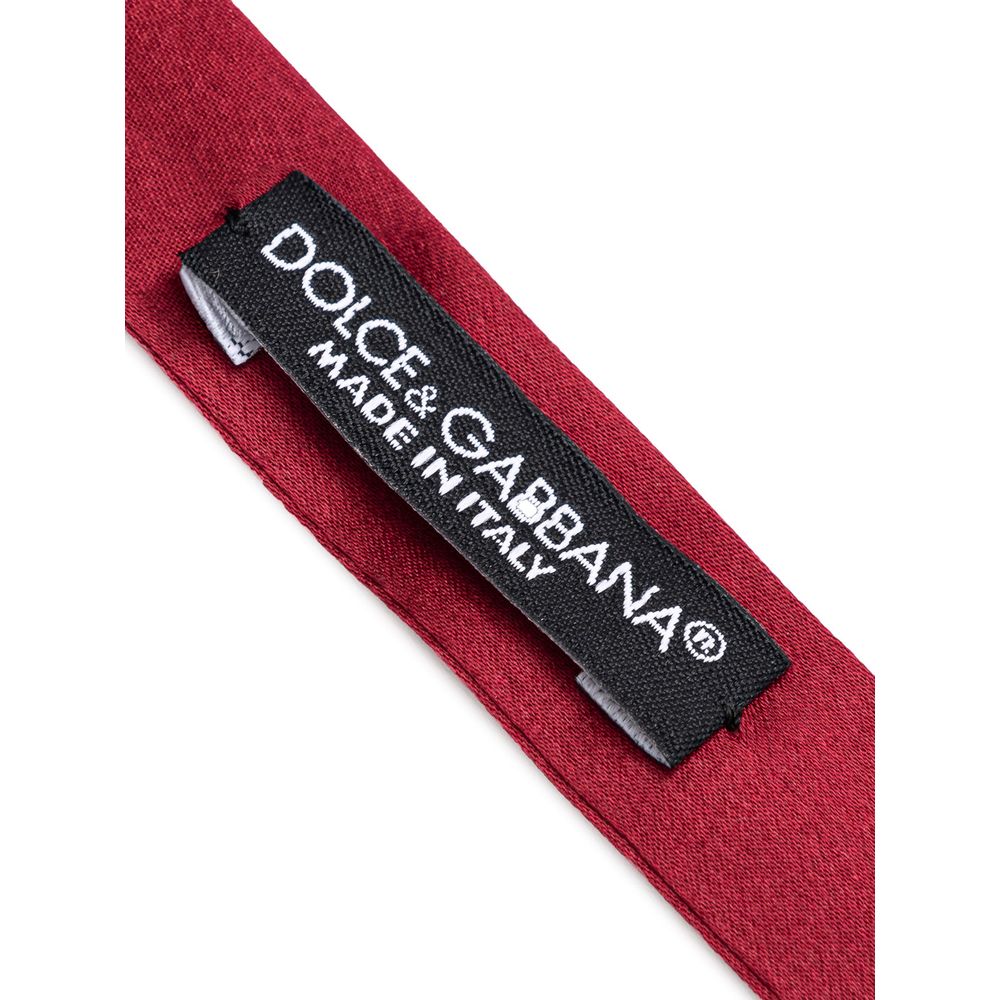 Dolce & Gabbana Red Silk Tie and Bowtie Set