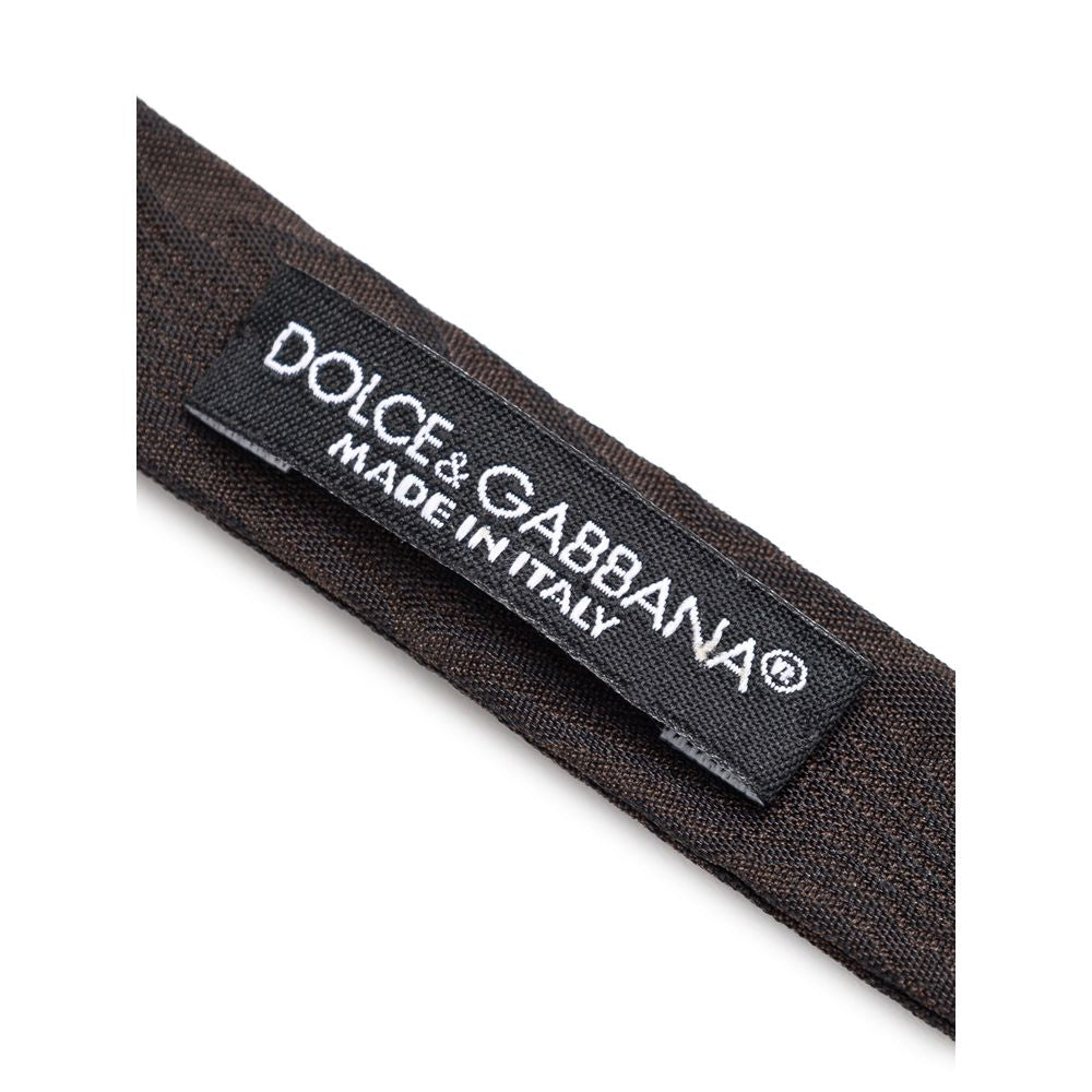 Dolce & Gabbana Brown Silk Tie for Elegant Styling
