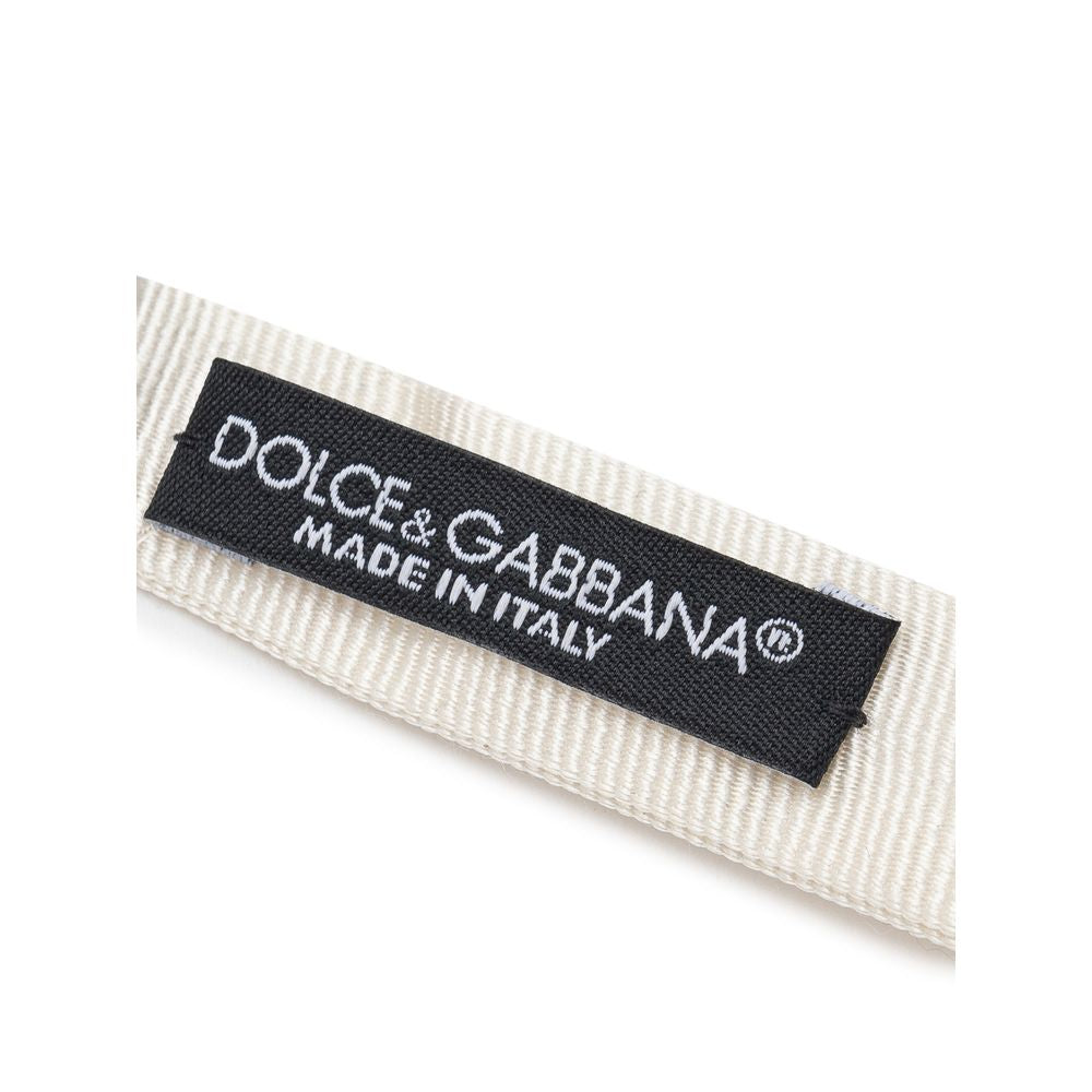 Dolce & Gabbana White Silk Ties & Bowtie Luxury Accessories