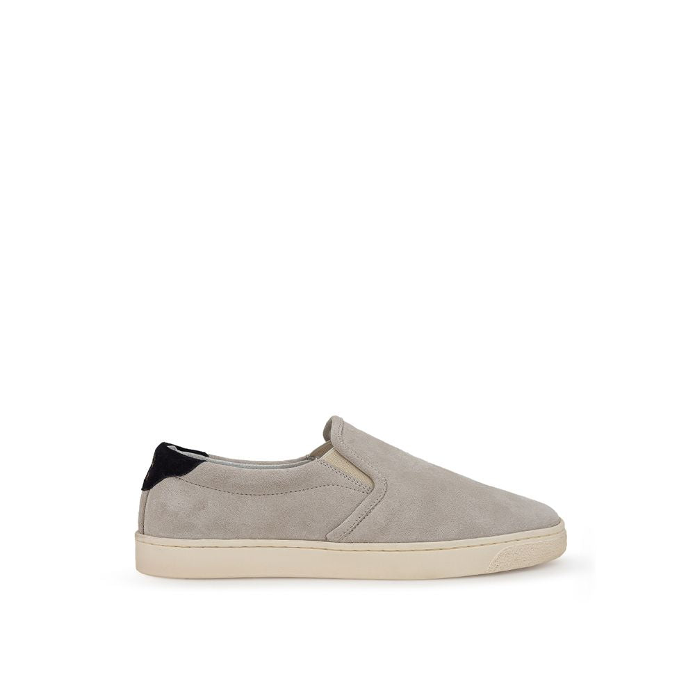 Brunello Cucinelli Gray Leather Sneaker for Effortless Elegance