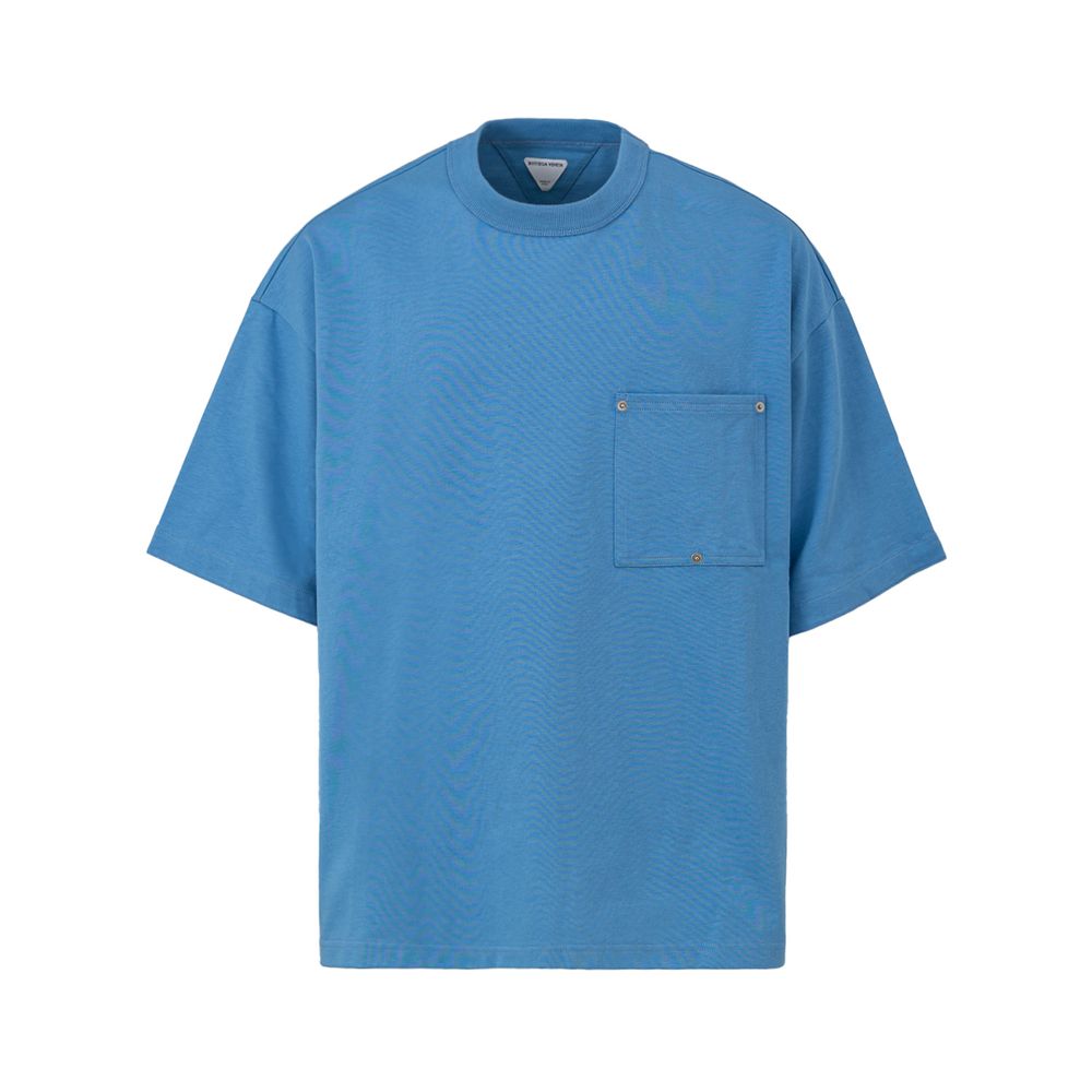 Bottega Veneta Blue Cotton T-Shirt for Elevated Casual Elegance