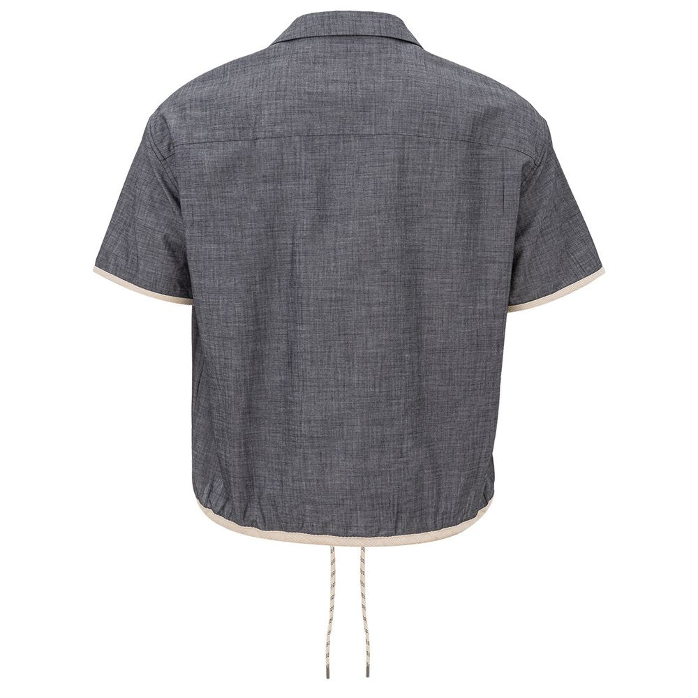 Armani Exchange Blue Cotton Shirt for Timeless Elegance