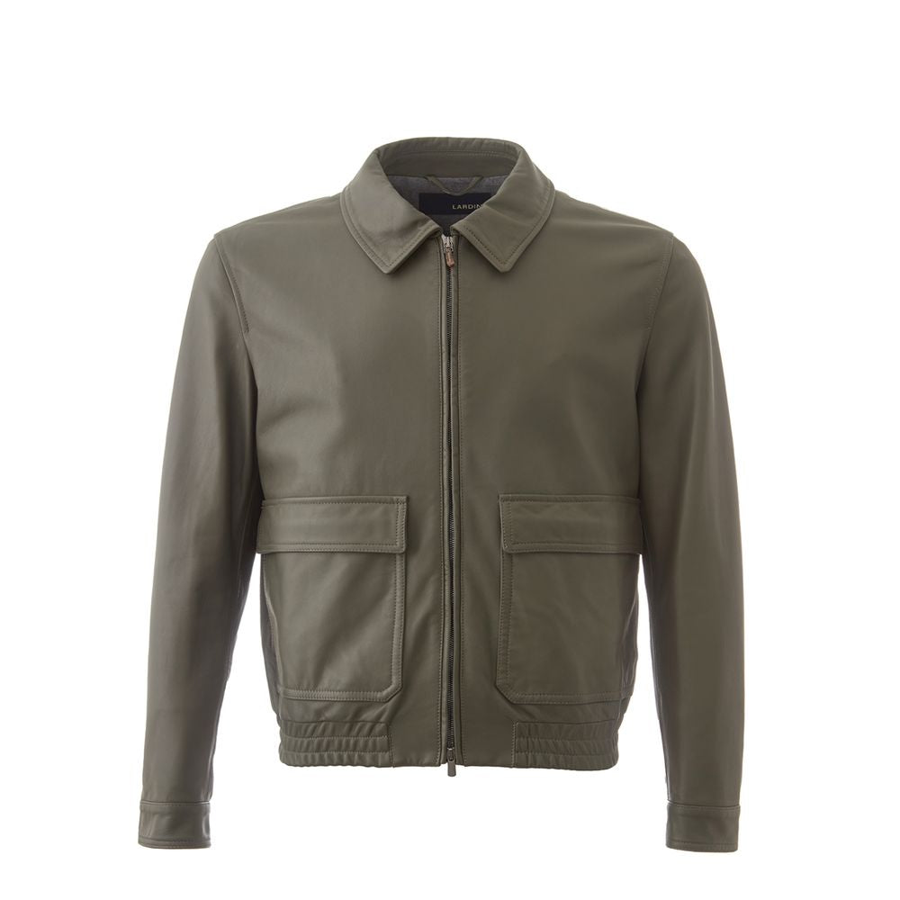 Lardini Green Leather Jacket - Timeless Elegance Redefined