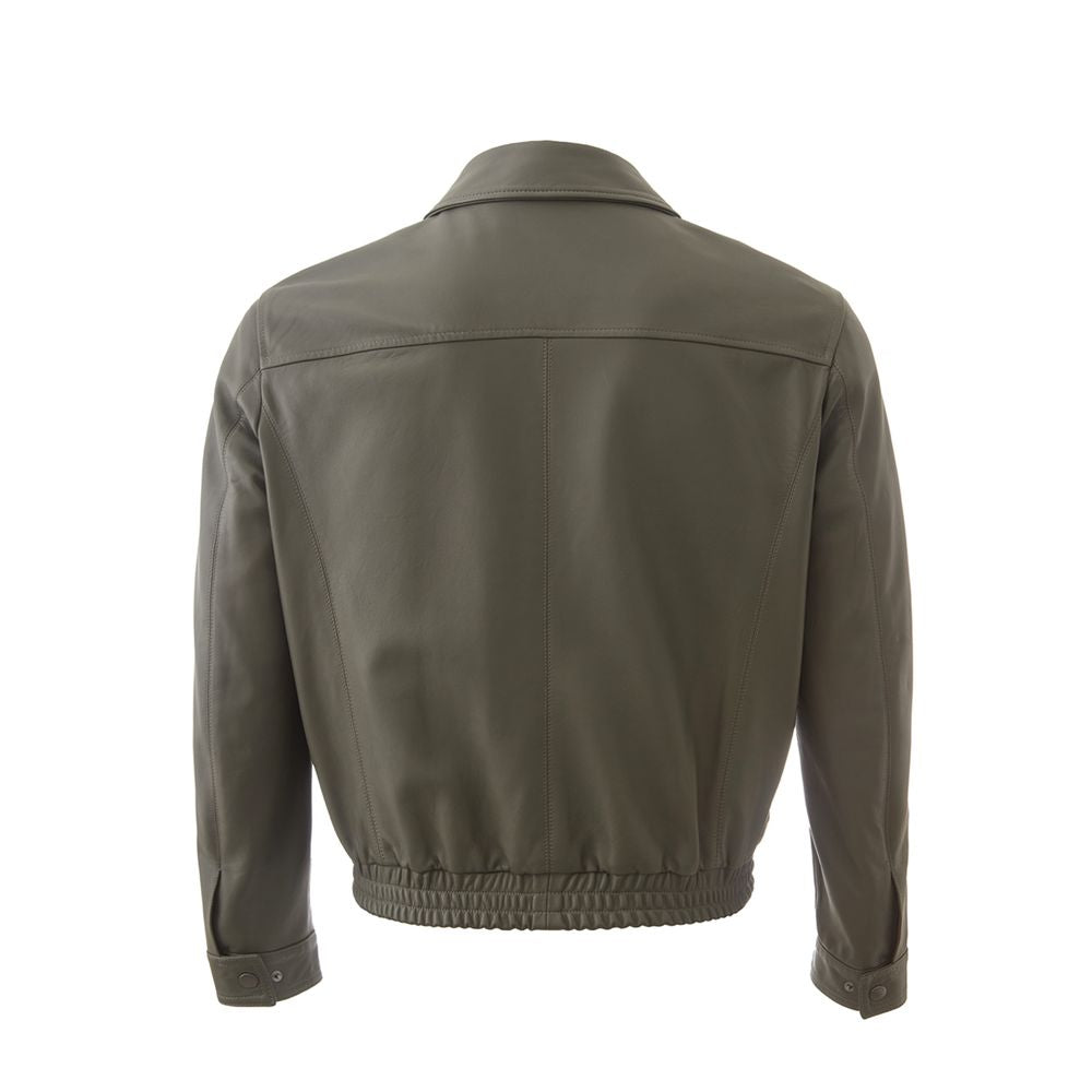 Lardini Green Leather Jacket - Timeless Elegance Redefined