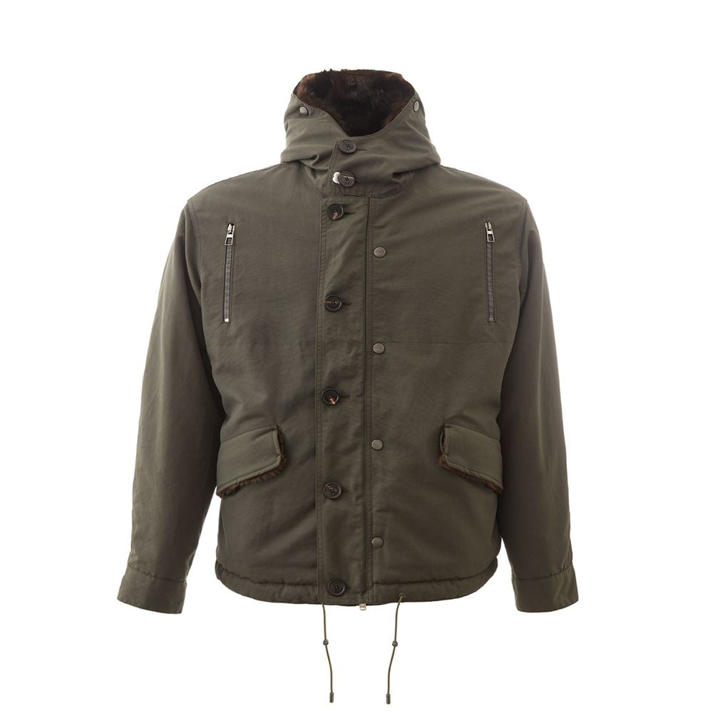 Lardini Green Cotton Jacket for Elevated Outerwear Style