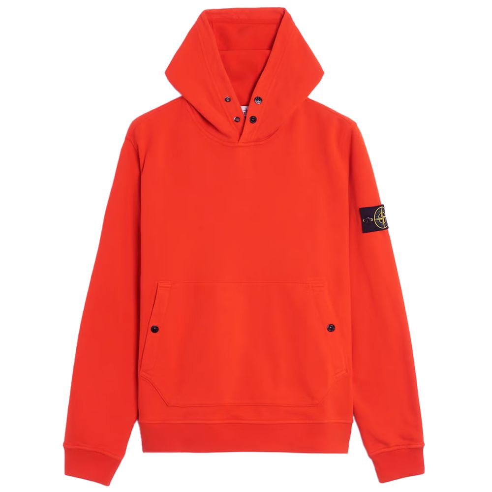Stone Island Red Cotton Sweater for Elevated Casual Elegance