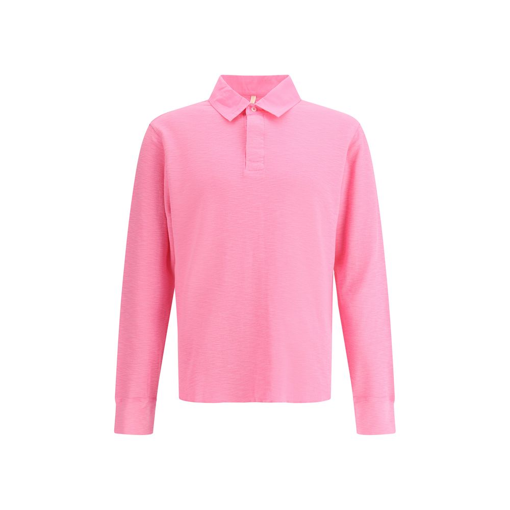 Sunflower Yellow Cotton Rugby Waffle Polo Shirt for Elevated Style