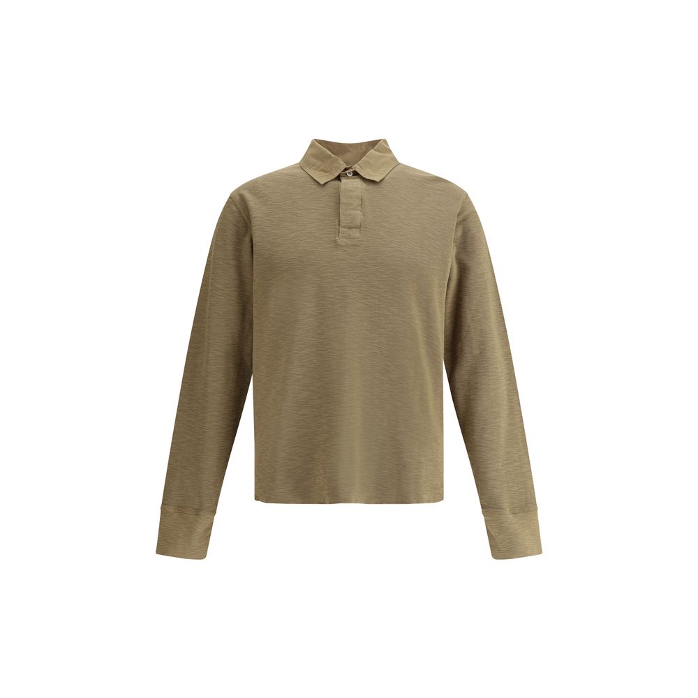 Sunflower Yellow Cotton Rugby Waffle Polo Shirt