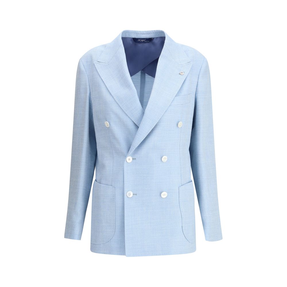 Gi Capri Navy Virgin Wool Blazer for Timeless Elegance
