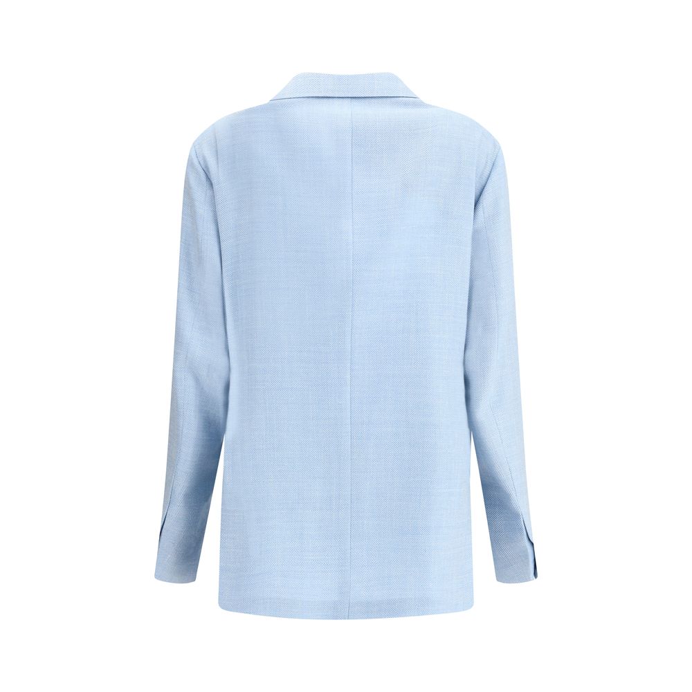 Gi Capri Navy Virgin Wool Blazer for Timeless Elegance