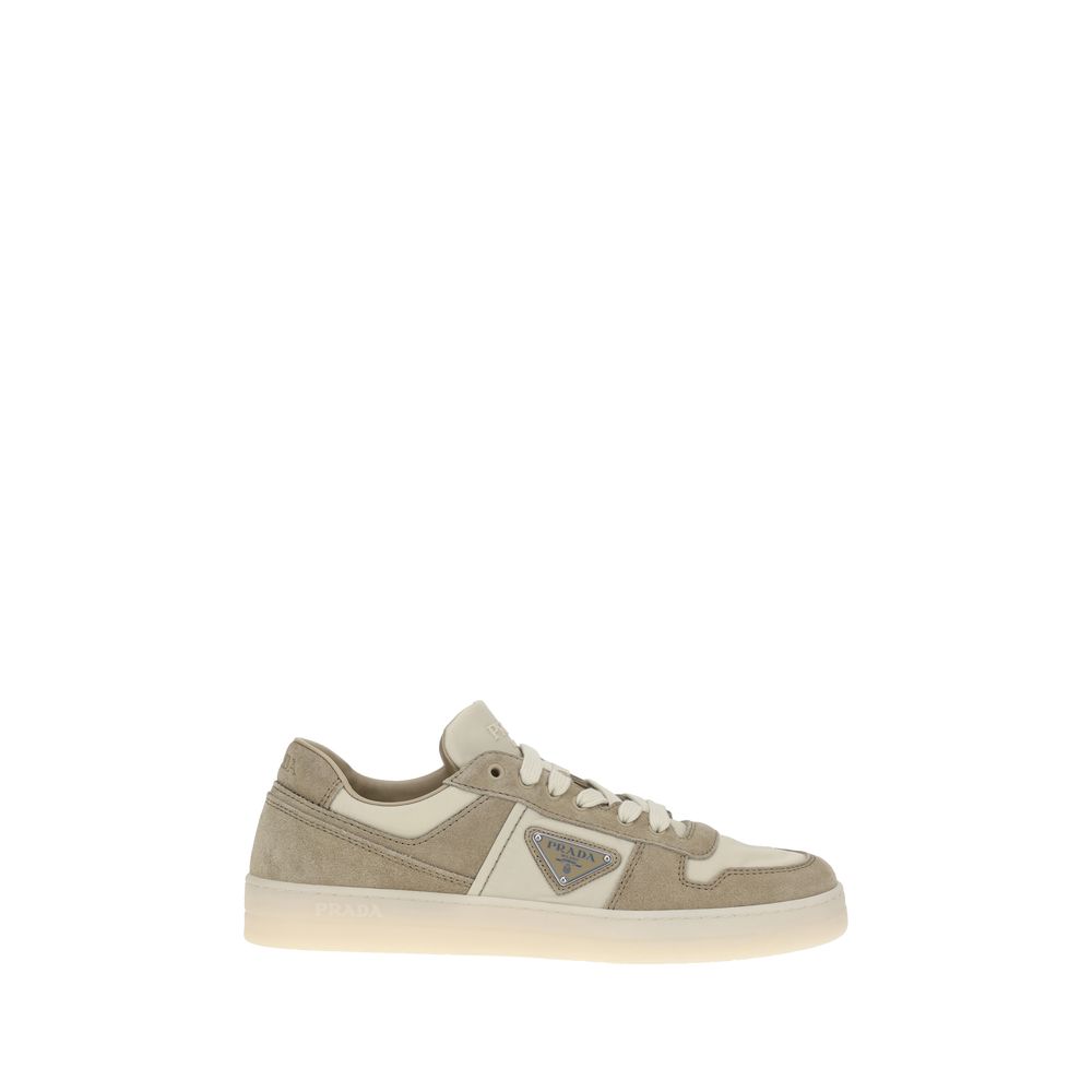 Prada Grey Suede Leather Sneakers for Effortless Elegance