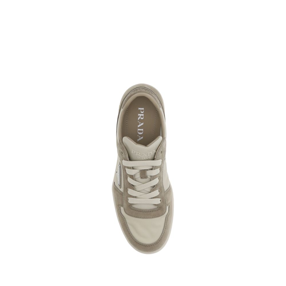Prada Grey Suede Leather Sneakers for Effortless Elegance