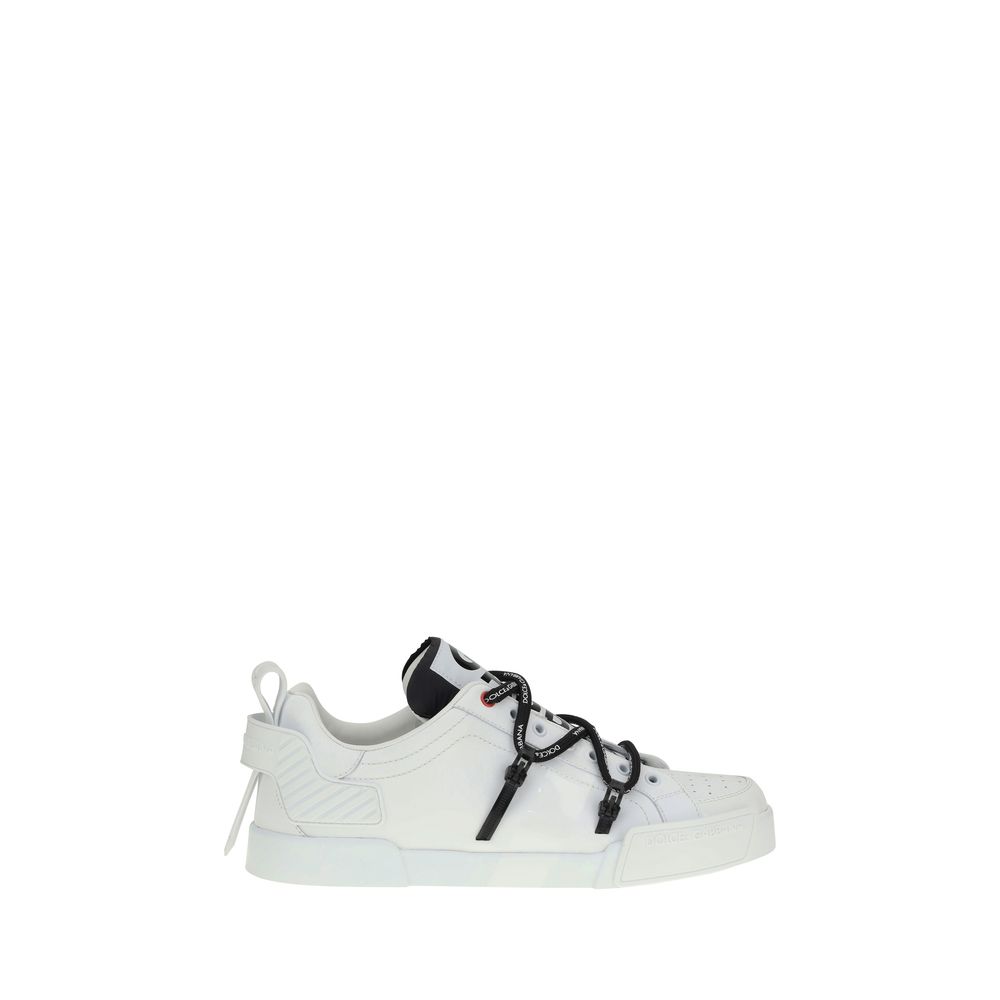 Dolce & Gabbana White Premium Patent Leather Sneakers