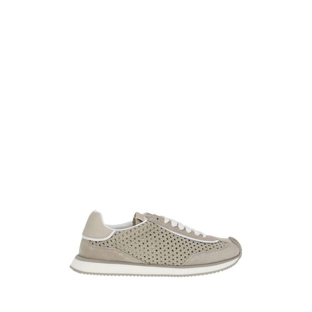 Dolce & Gabbana White Woven Fabric Sneakers