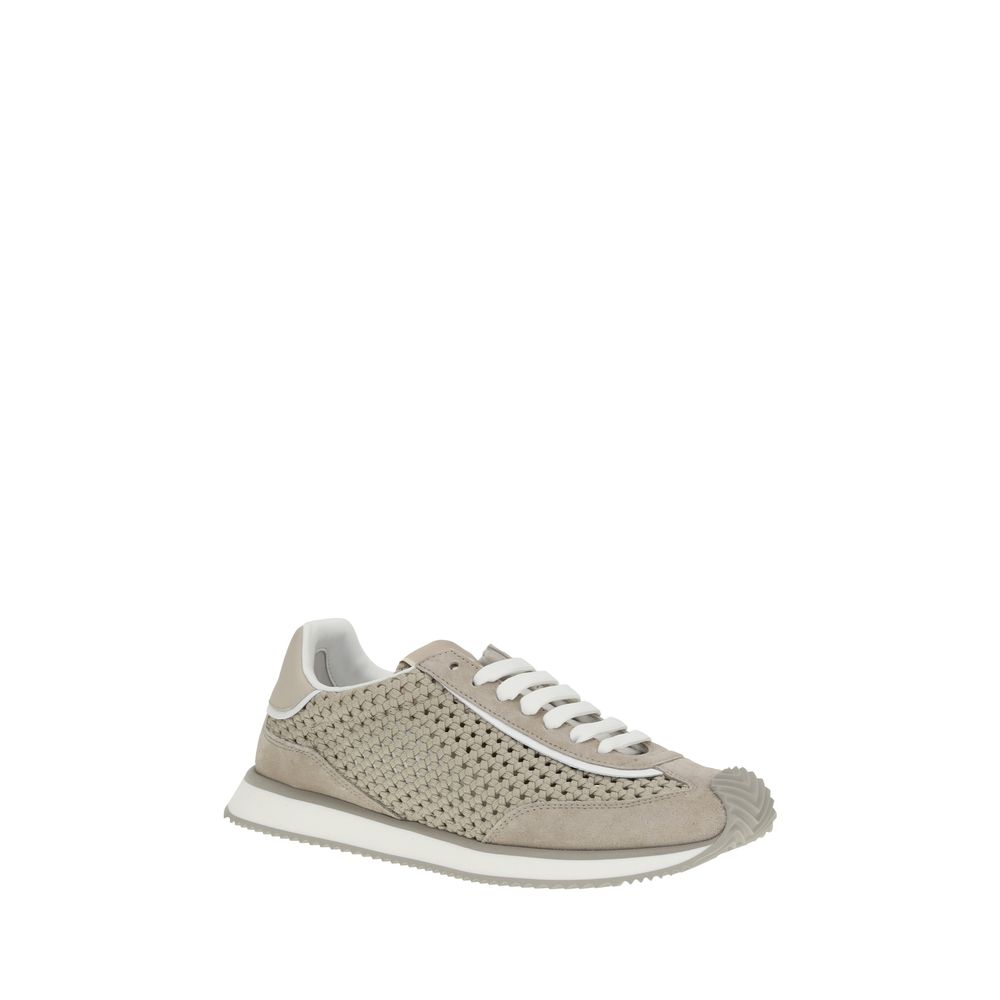 Dolce & Gabbana White Woven Fabric Sneakers
