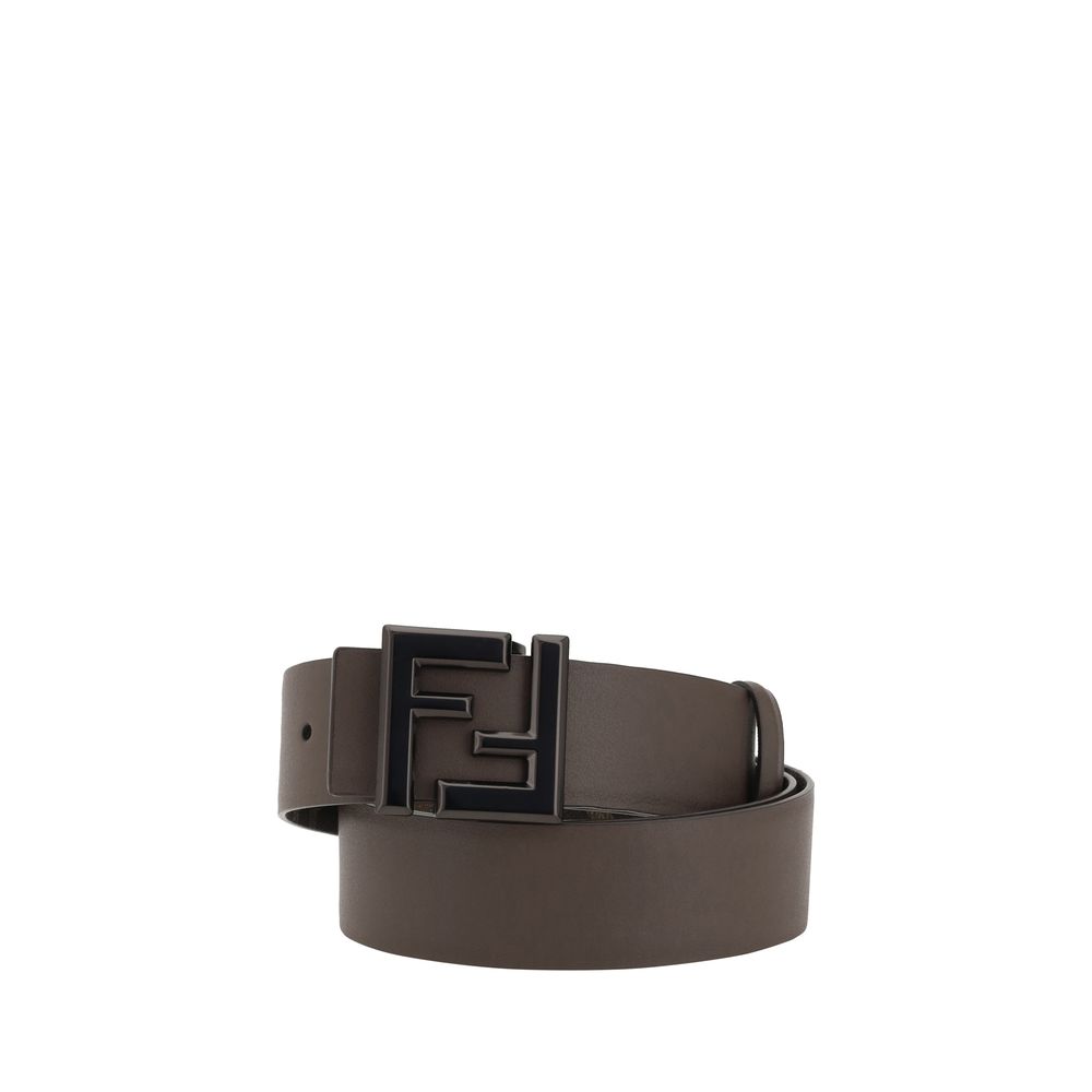 Fendi Black Leather Reversible Belt for Timeless Style