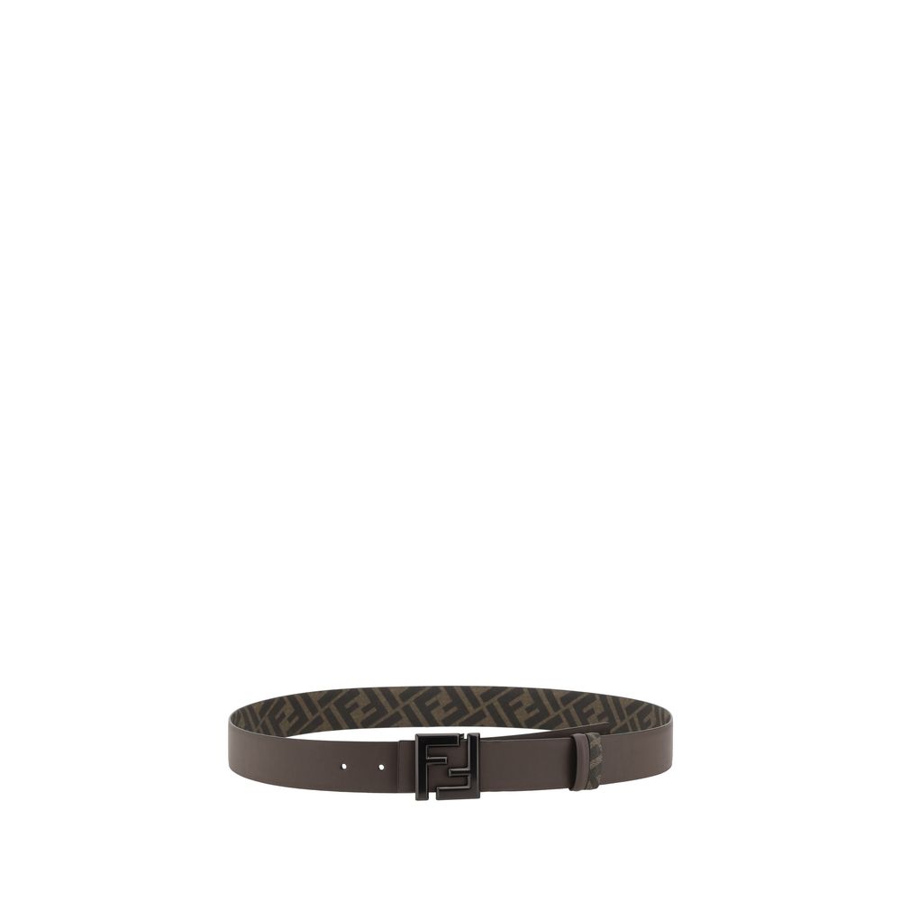 Fendi Black Leather Reversible Belt for Timeless Style