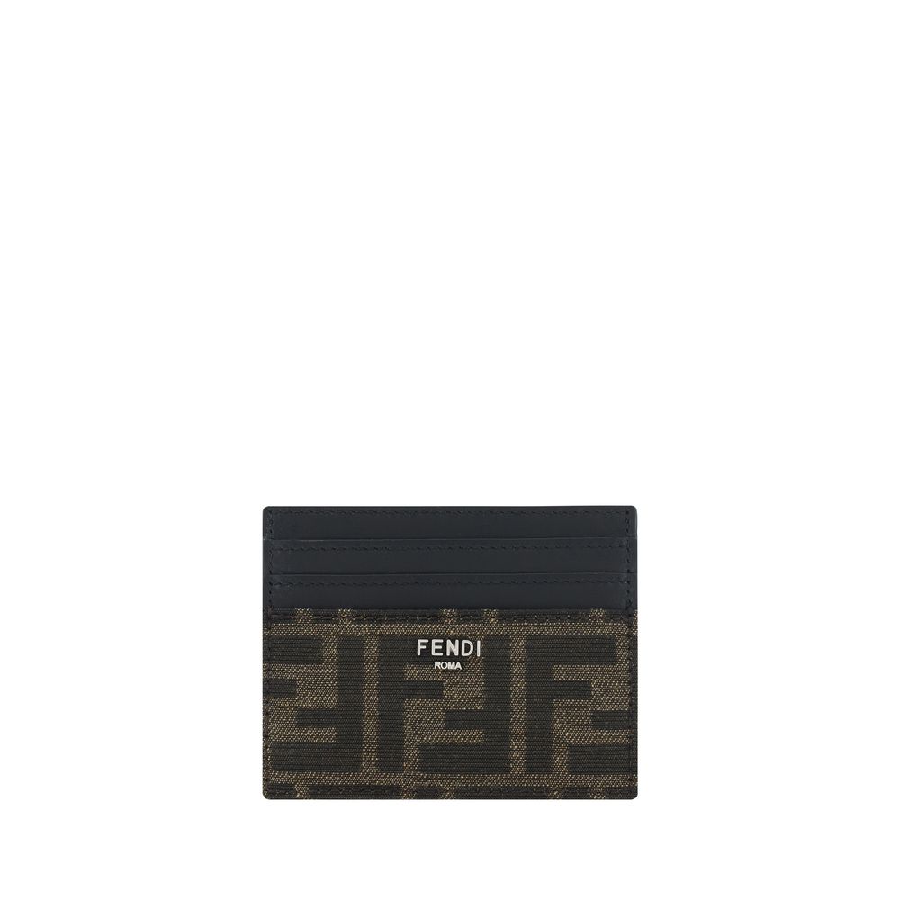 Fendi Black Premium Leather Card Holder with Iconic Design