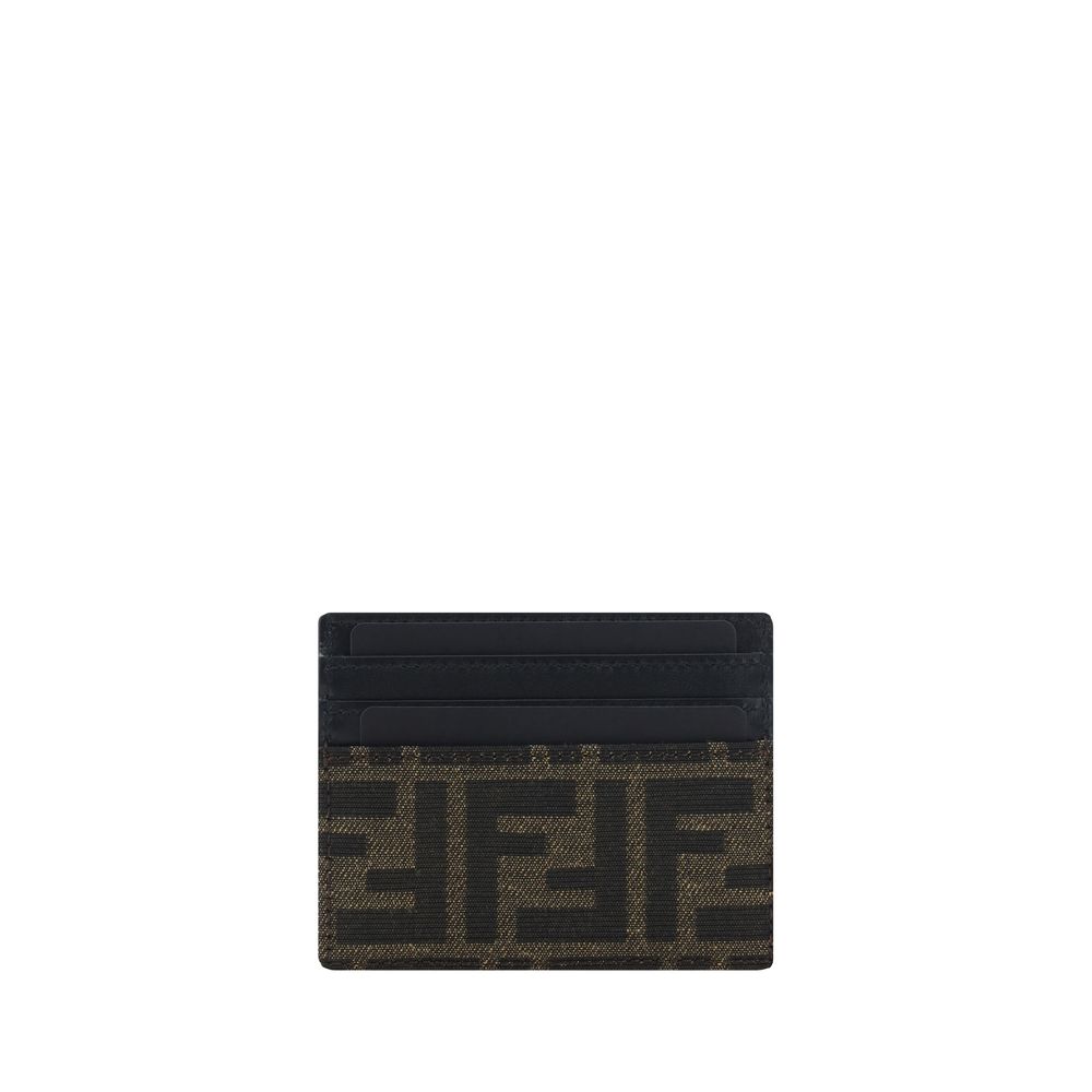 Fendi Black Premium Leather Card Holder with Iconic Design