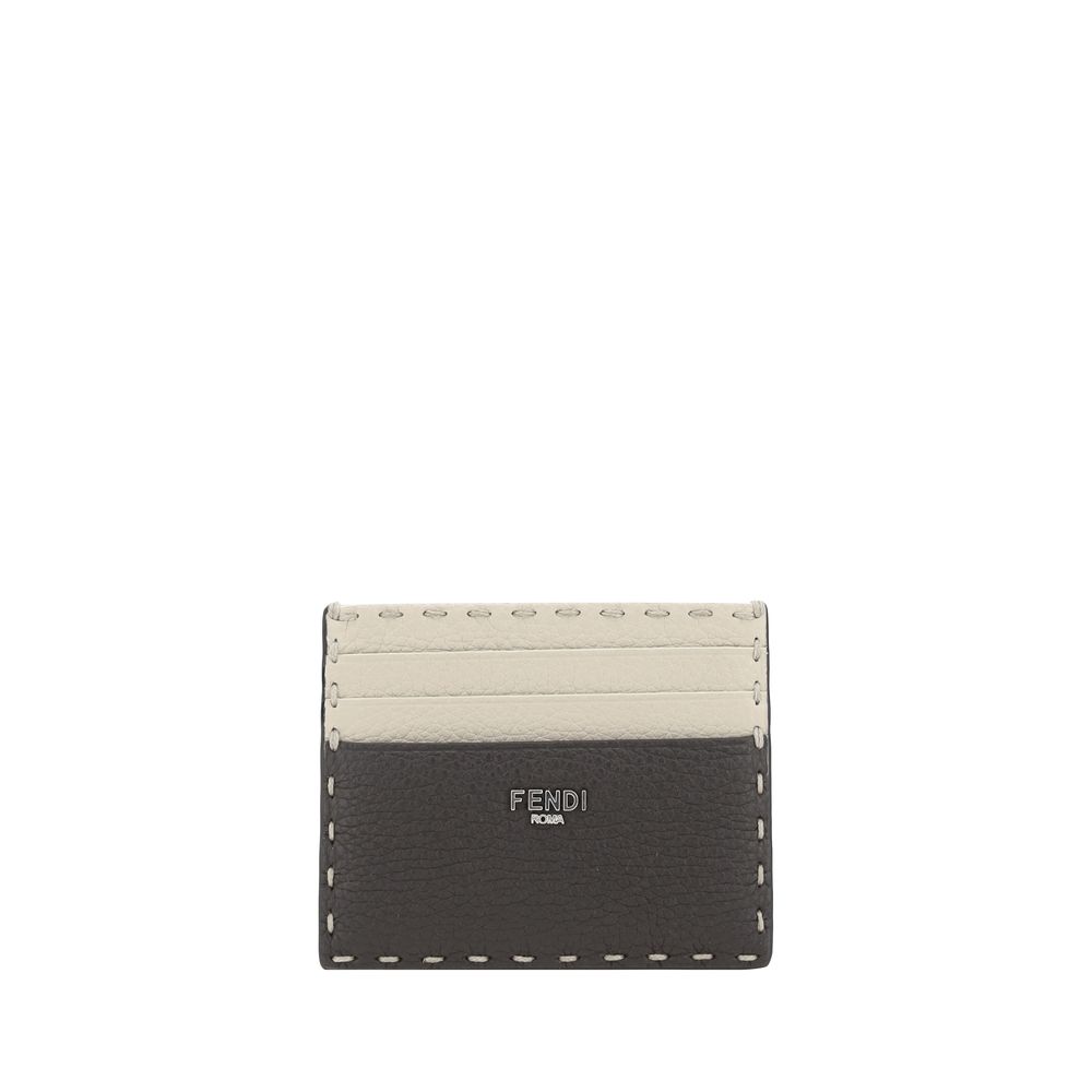 Fendi Red Leather Bicolor Card Holder - Luxurious Elegance Redefined