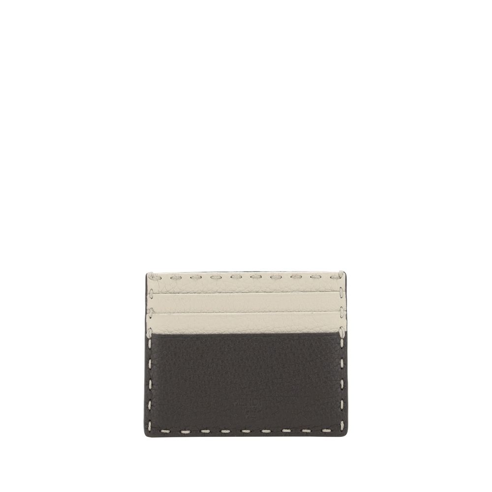 Fendi Red Leather Bicolor Card Holder - Luxurious Elegance Redefined