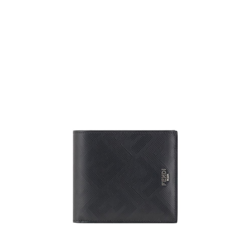 Fendi Black Two-Tone Leather Bifold Wallet