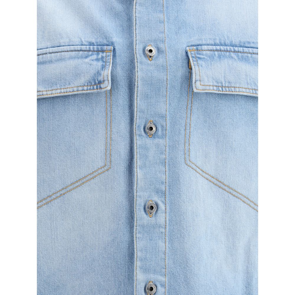 Off-White Blue Denim Shirt for Elevated Style