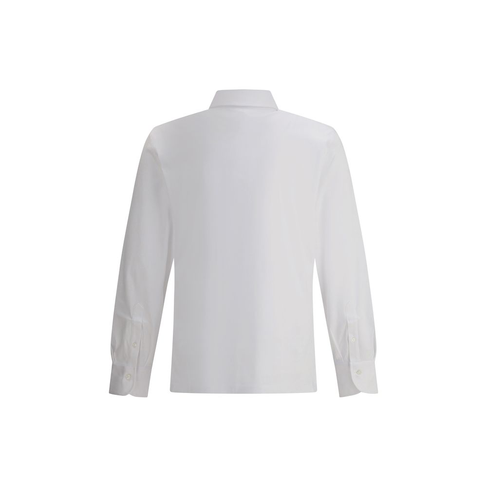 Brunello Cucinelli Navy Cotton Long-sleeved Polo Shirt