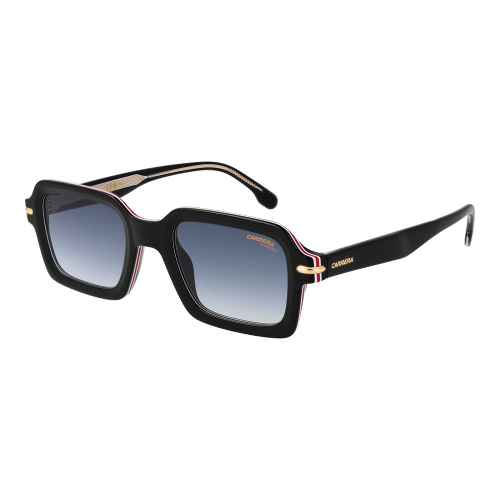 Carrera Black Acetate Sunglasses with Gradient Blue Lenses