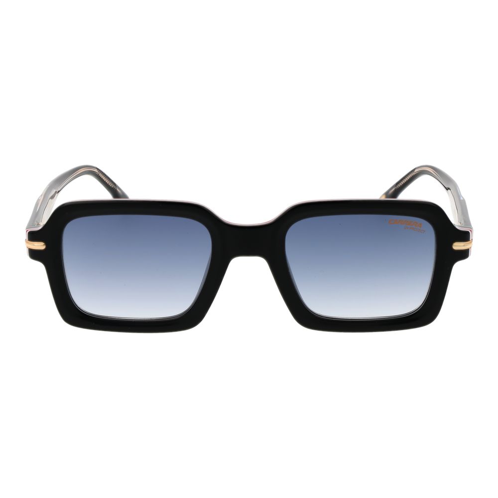 Carrera Black Acetate Sunglasses with Gradient Blue Lenses
