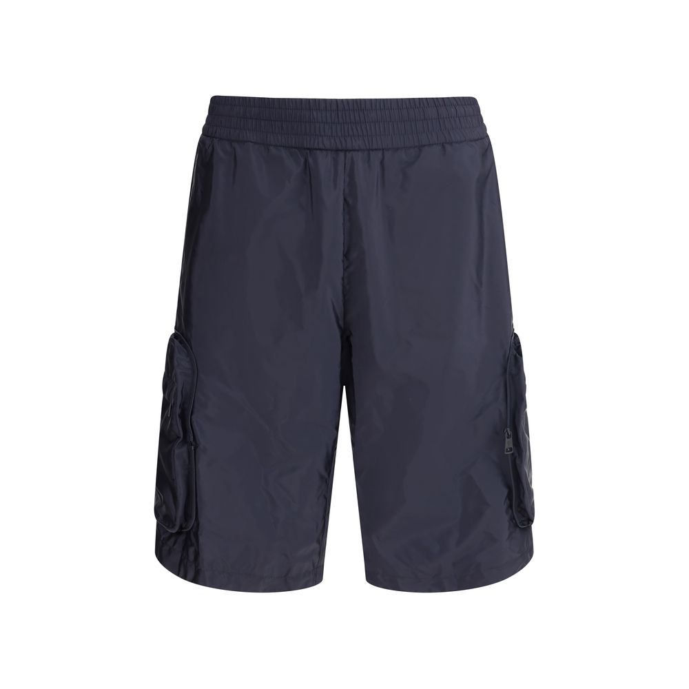 Moncler Grey Cotton Cargo Shorts Stylish Luxury